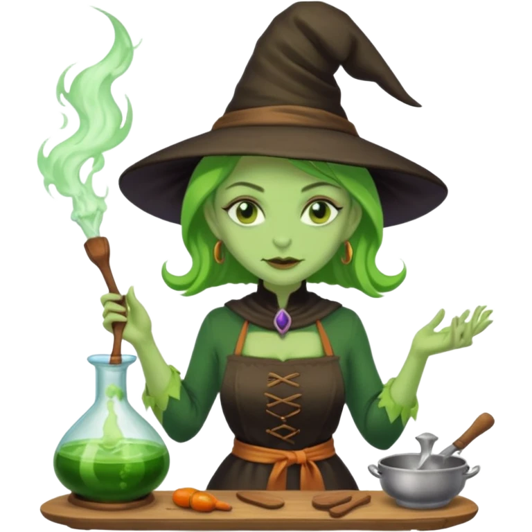 green witch cooking potion emoji