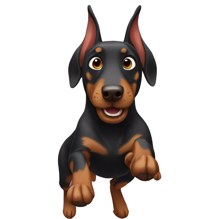 Doberman flying emoji