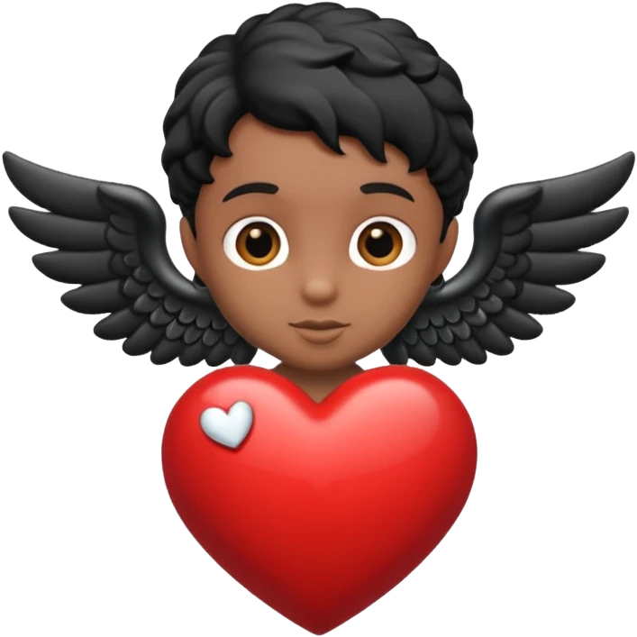 black cupid heart emoji