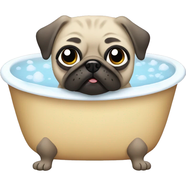 pug in the bath emoji