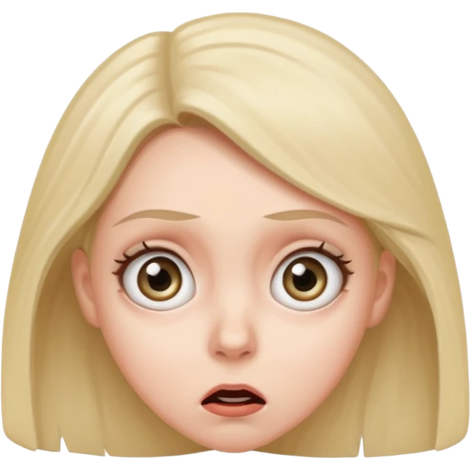 A realistic waist-up portrait of a frightened woman emoji