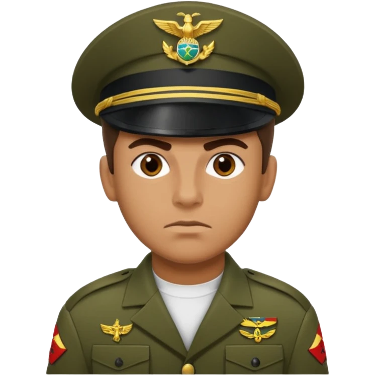 crie emojis de um soldado do corpo de fuzileiros navais do brasil com cara de mau emoji