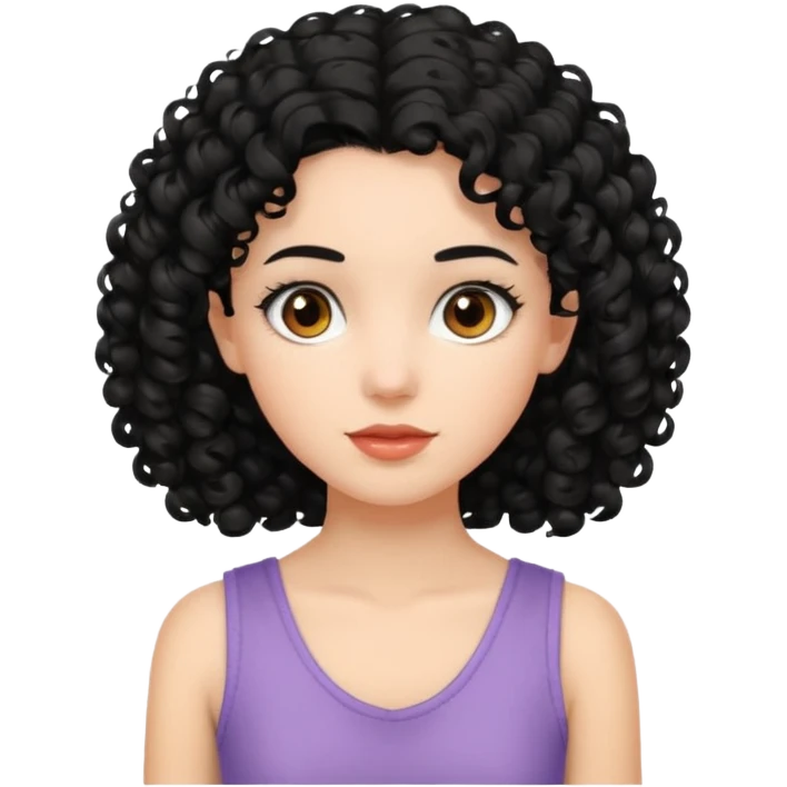 girl In Sleeveless, black hair, curley. emoji