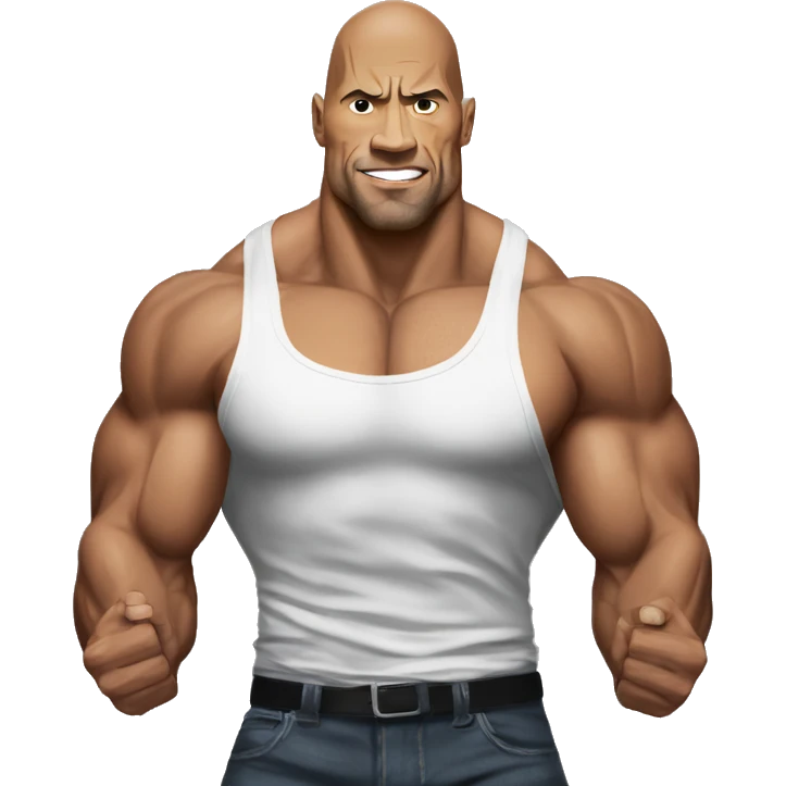 the rock double biceps SUPER SAYAIN emoji