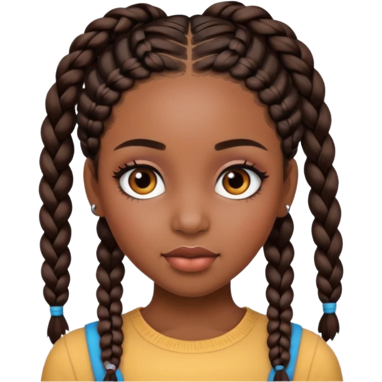 Black girl with makeup and braids  emoji