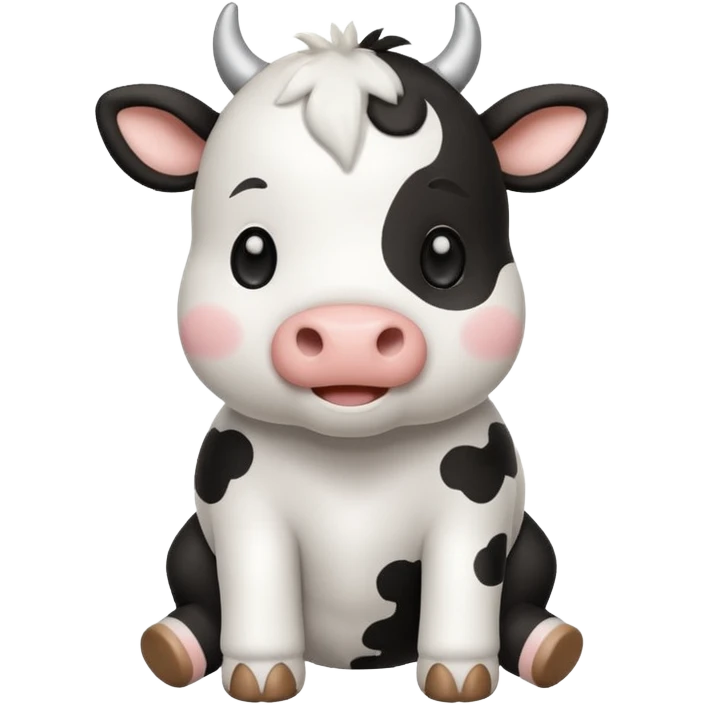 Chibi style Plush cow emoji