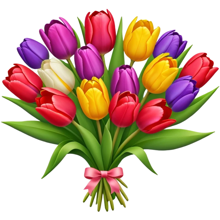 beautiful bouquet of colorful tulips emoji