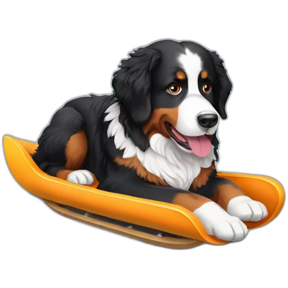 Bernese mountain dog hiking sledging emoji
