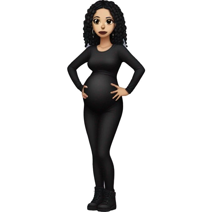 pregnant lightskin goth girl emoji