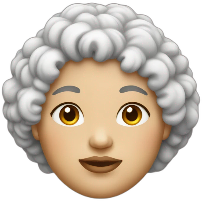 Fat women white with curly hair emoji
