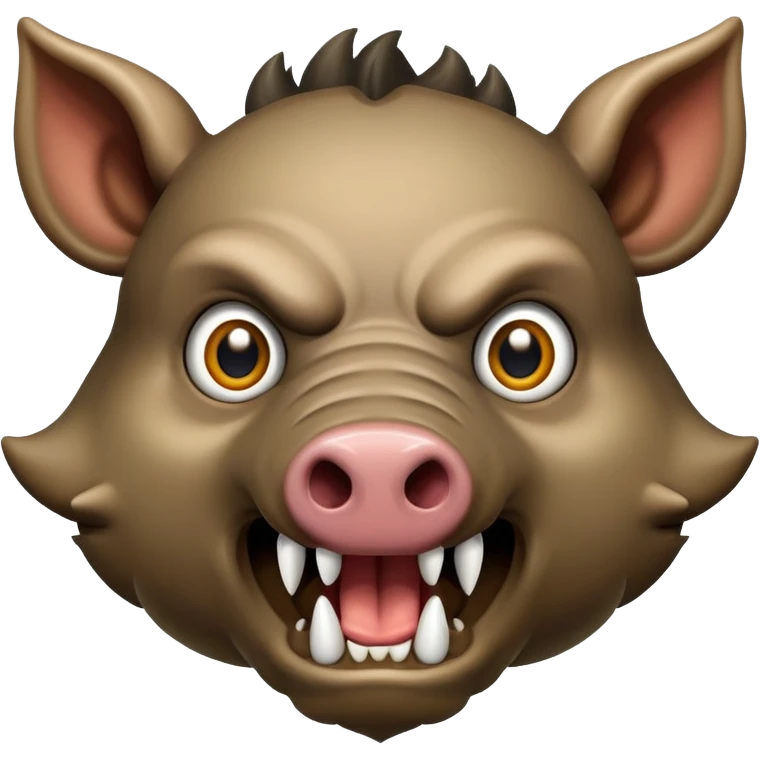 A boar with its eyes popping out of its skull like an exaggerated cartoon emoji