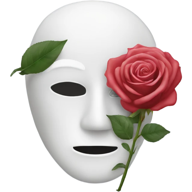 white mask and rose emoji