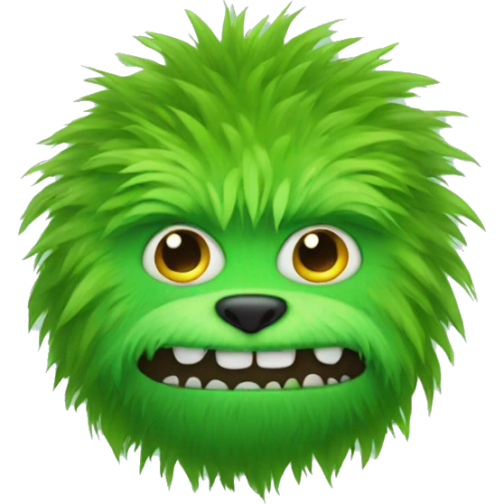 Green furry monster emoji