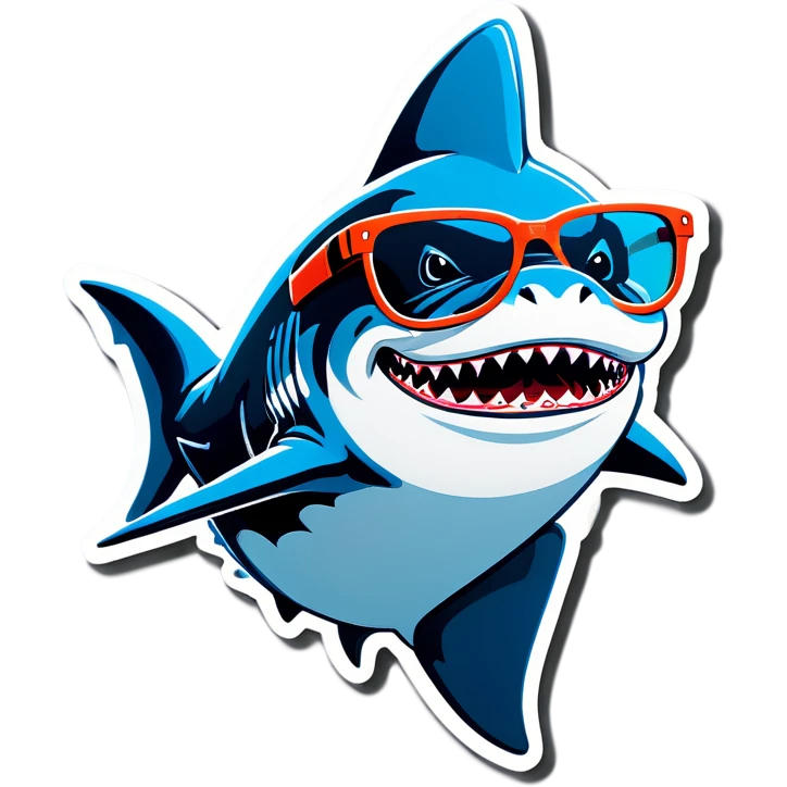 Shark wearing glasses emoji