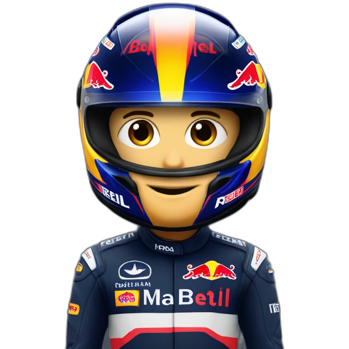 Max verstsppen with redbull formula 1 helmet emoji