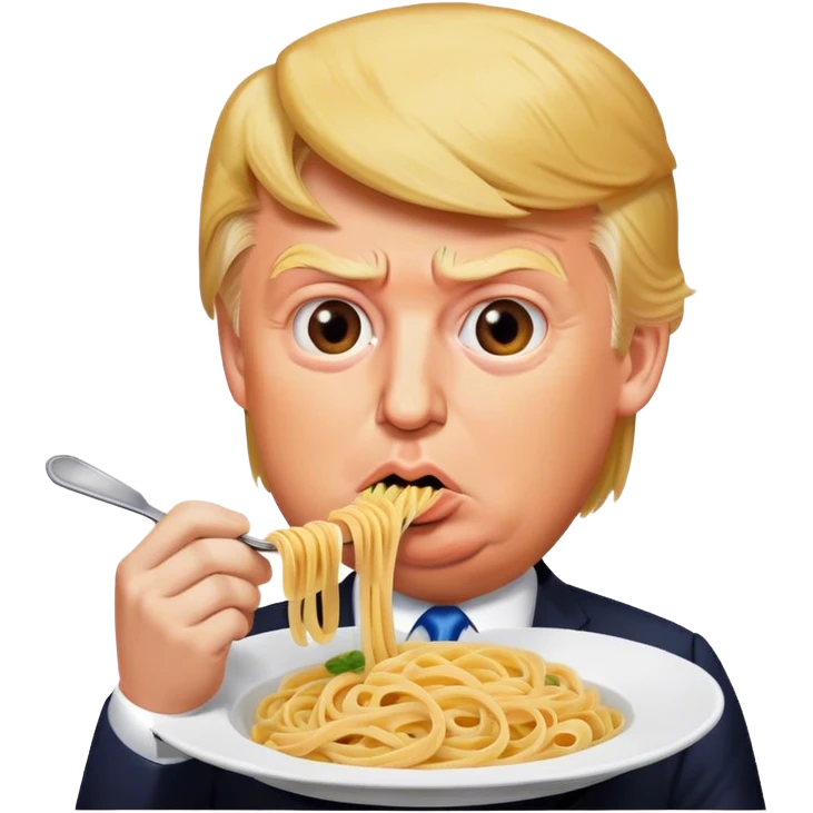 Donald trump eating pasta emoji