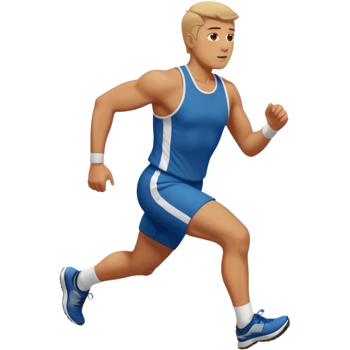 tall, stocky man running in a track meet emoji