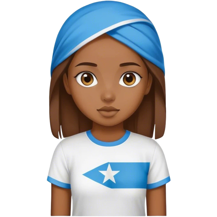 Girl with a Somalia flag t shirt emoji