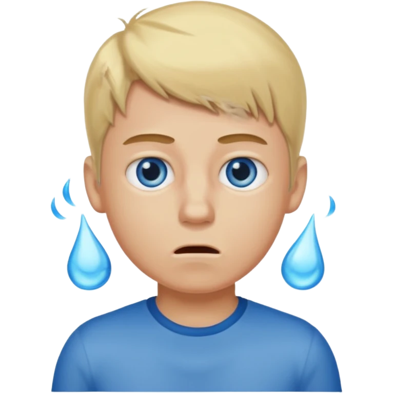 boy with a bad body odor, blond and blue eyes. emoji