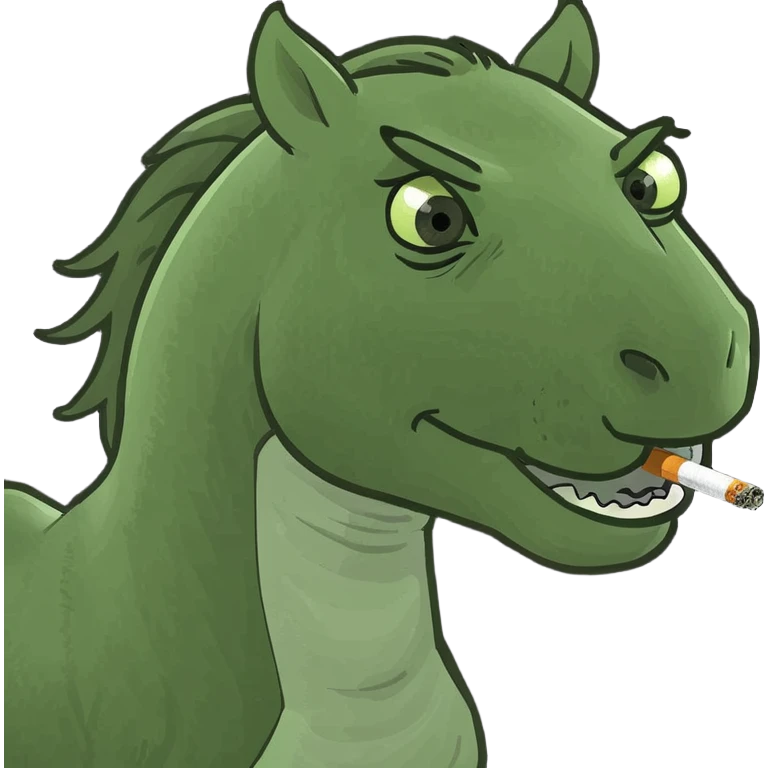 Mustang smoking a blunt emoji