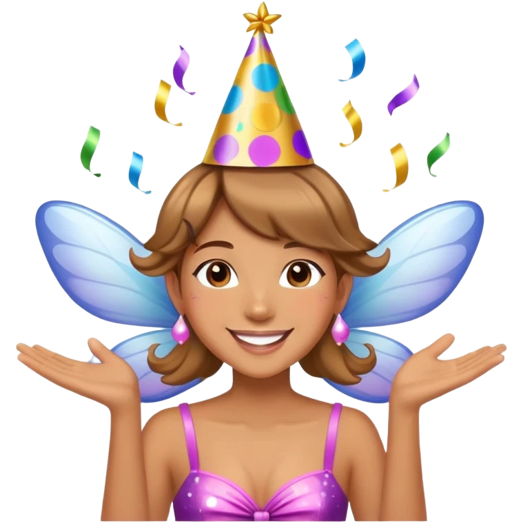 Beautiful Birthday Confetti fairy emoji