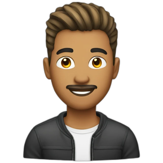 man with tapered fade hair cut emoji