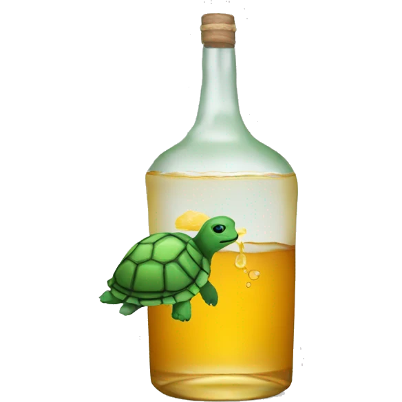 A turtle drinking tequila emoji