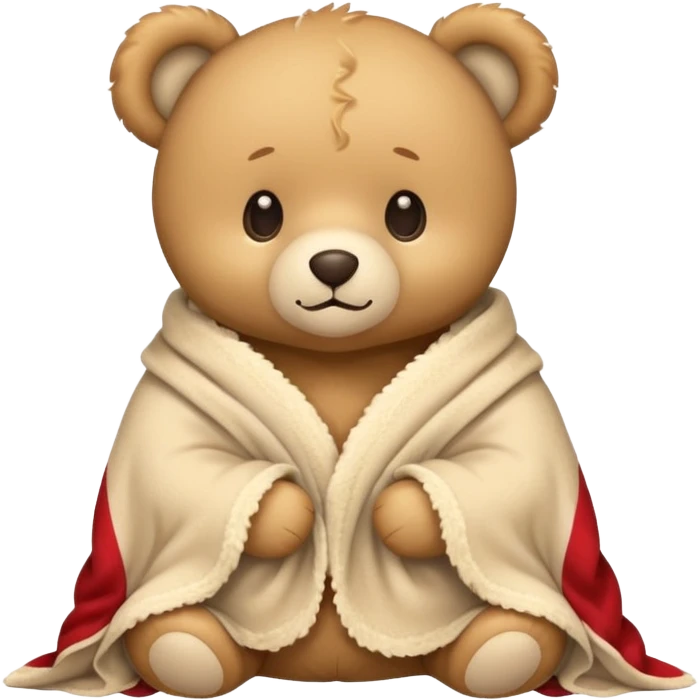 Cute teddy bear wearing blanket  emoji