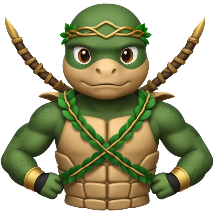 a turle ninja wearing laurel wreaths emoji