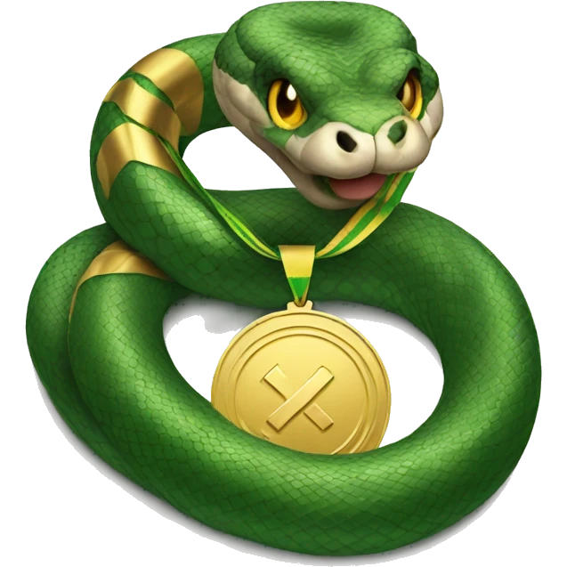 Big snake with a gold medal emoji