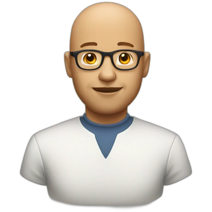 bald guy with bread wearing glasses and a light beard emoji