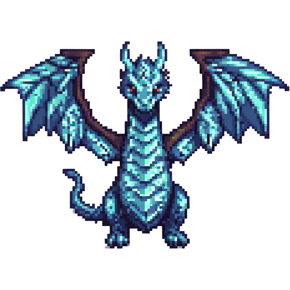 pixel art style ender dragon, blocky, vibrant, no text emoji