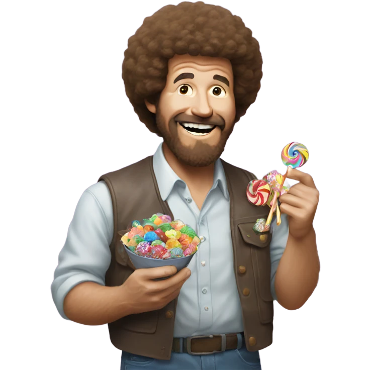 bob ross eating candy emoji