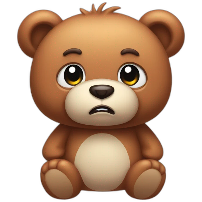really angry and offended cute cuddly bear toy emoji
