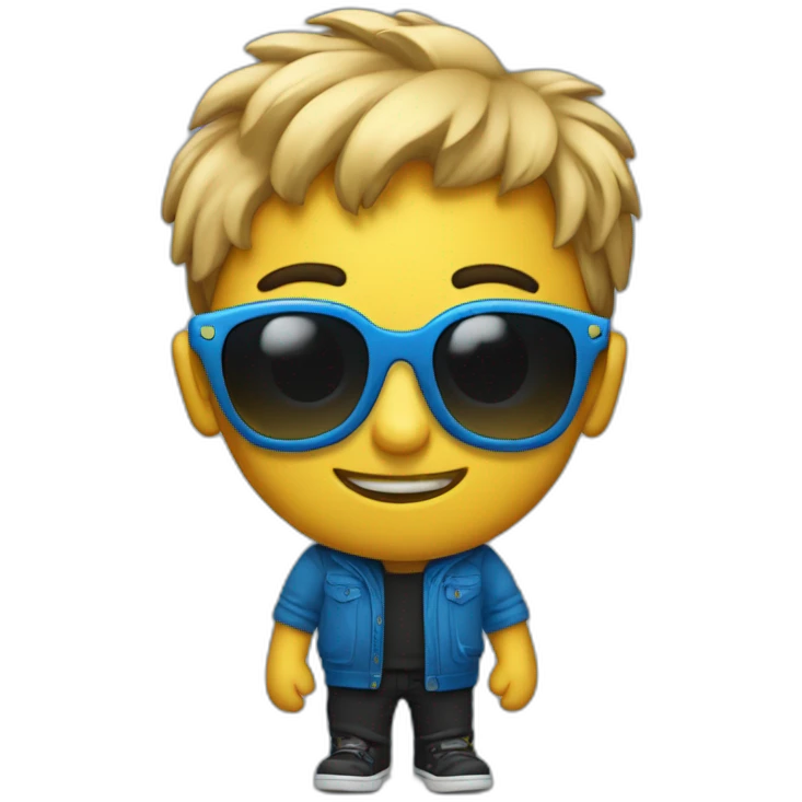 Pitufo azul con gafas y pantalones negros  emoji