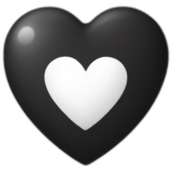 Coeur noir et blanc  emoji