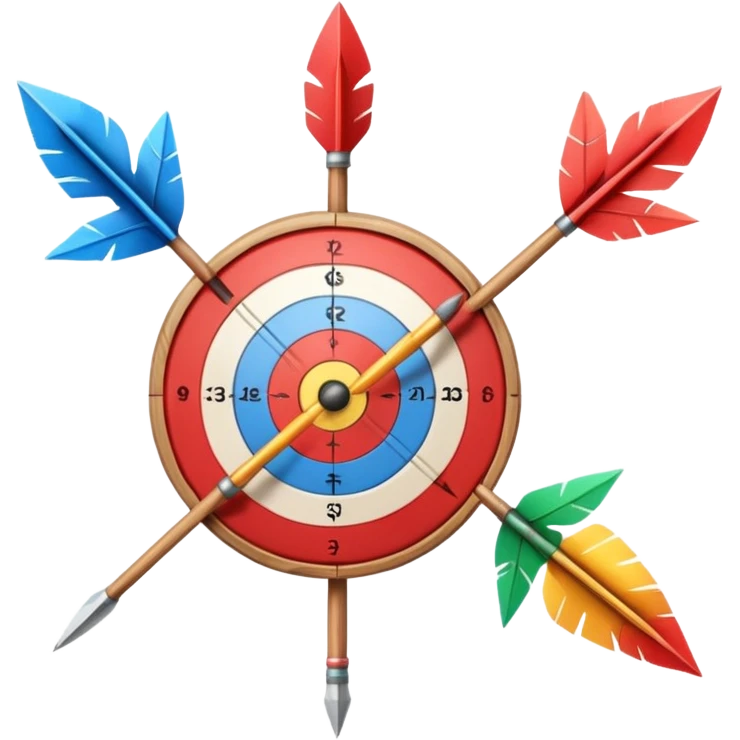 3 arrows at the center of a target emoji