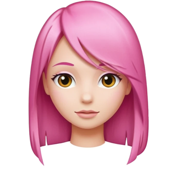 Sleek pink hair emoji