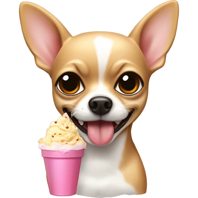 Chihuahua comiendo un helado  emoji