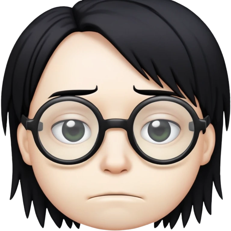 ugly with glasses and black emo hair emoji