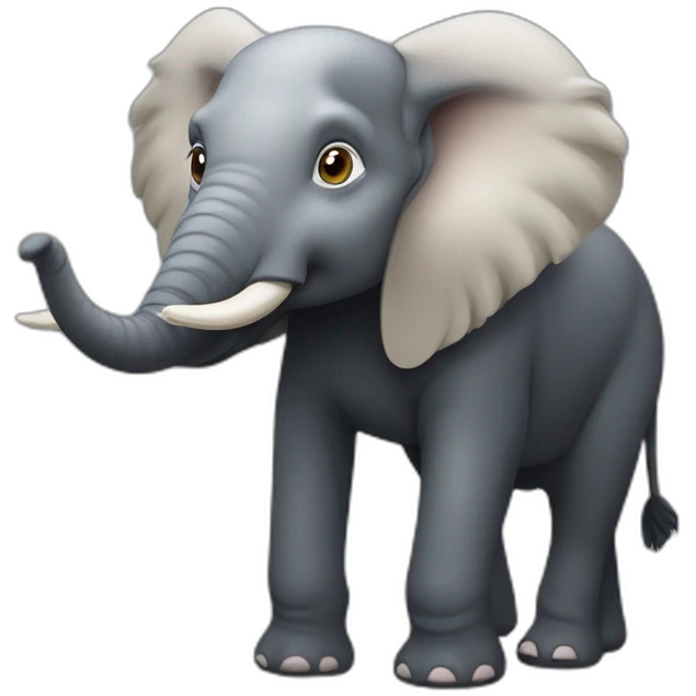 Une autruche sur un éléphant emoji