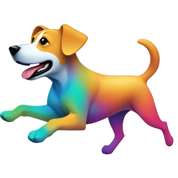 Vector art of a dog running made of vector multicoloured gradient shapes abstract shapes vector art emoji