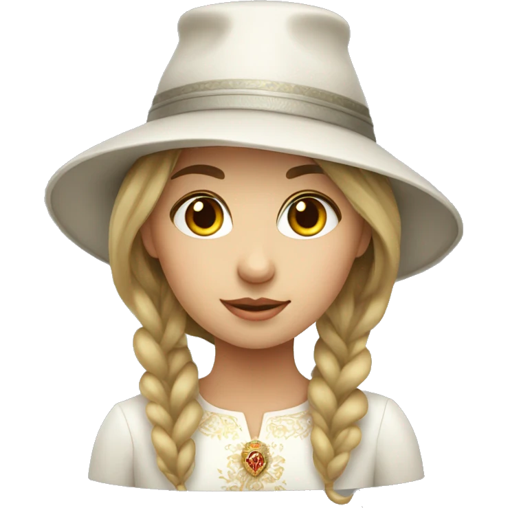 Russian girl wearing Russian hat emoji