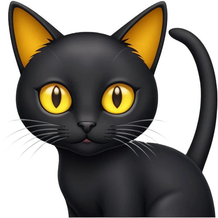 Black cat with yellow eyes emoji