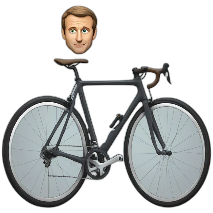 Macron a bike emoji