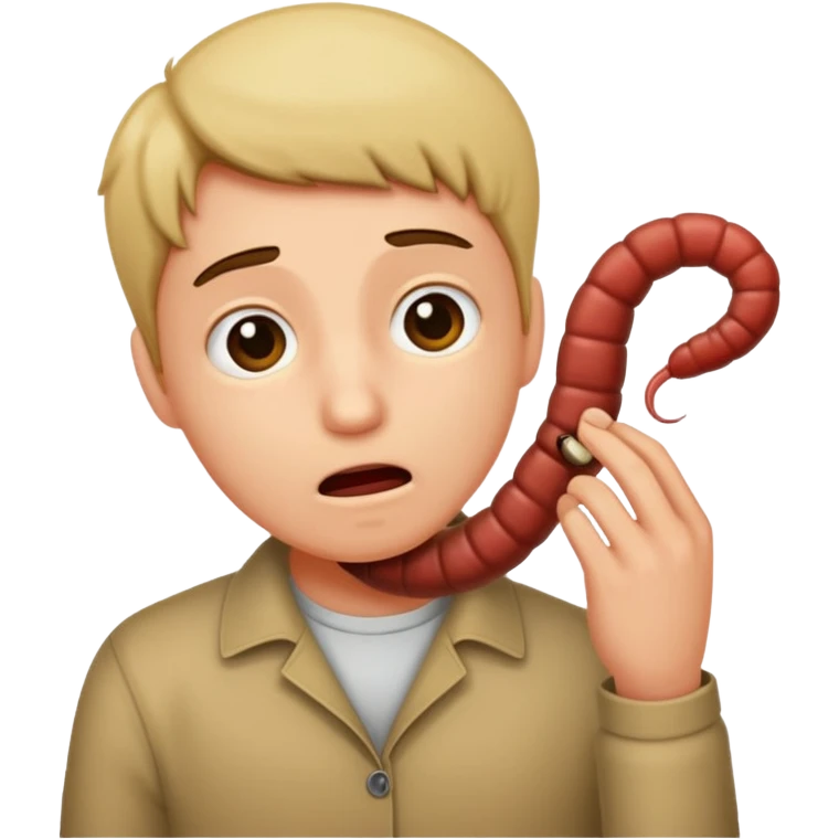 Person strangling worm emoji