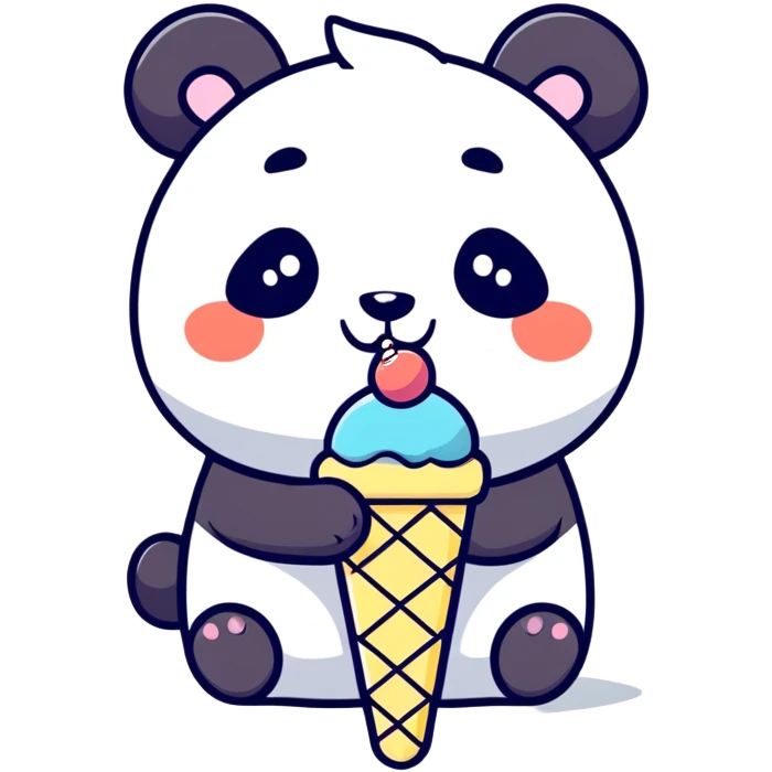 Panda eating ice cream pops  emoji