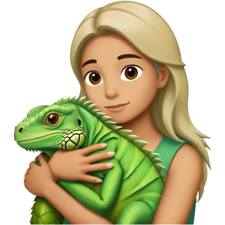person hugging an iguana emoji
