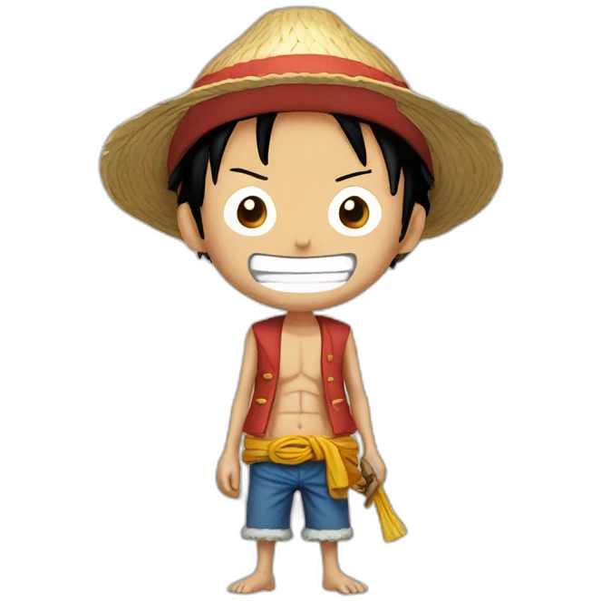 Luffy sur un caca emoji