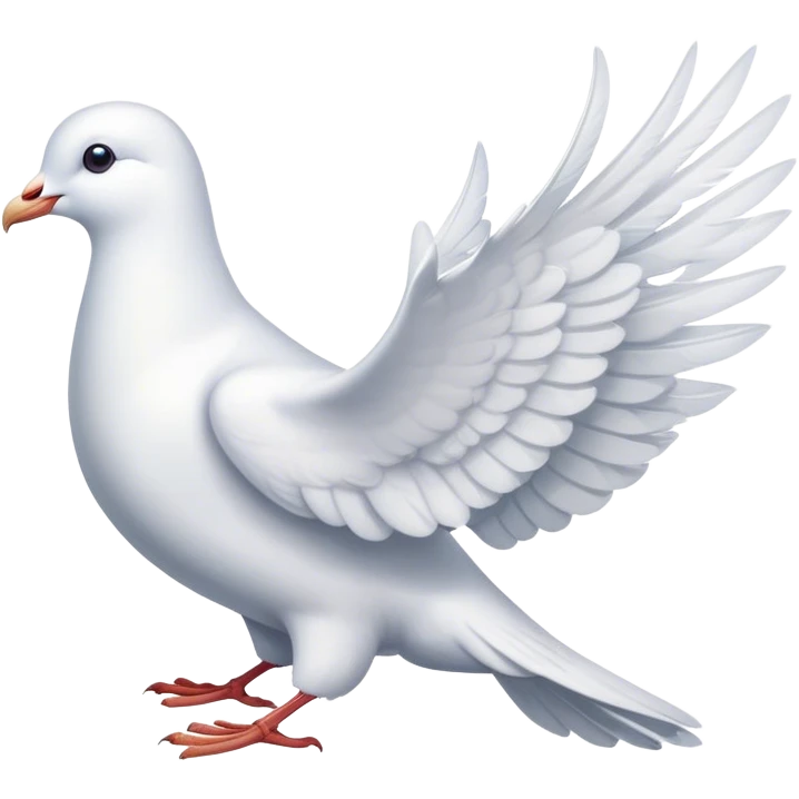 A white dove holds a pacific symbol in its beak emoji